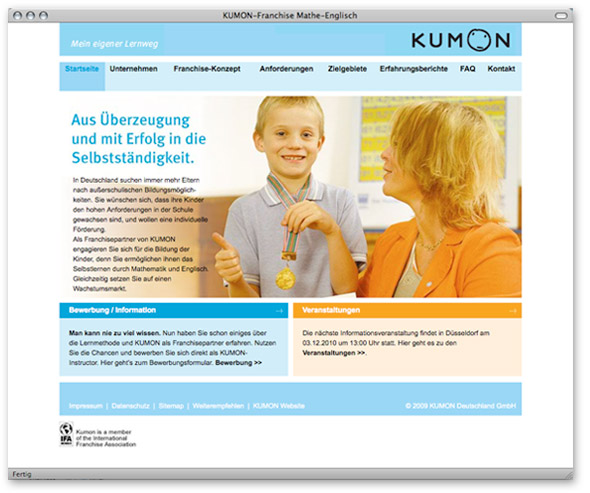KUMON Franchise-Website